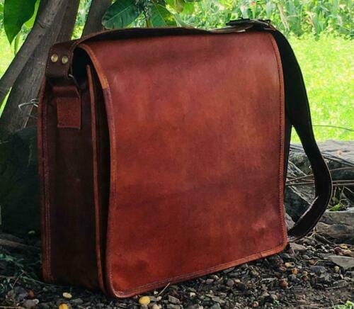 Men's Genuine Vintage Brown Leather Messenger Shoulder Laptop Bag Briefcase New
