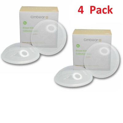 4Pack Breast Milk Collector Nursing Cups Reusable Collect Leakproof Silicone