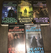 JIM BUTCHER LOT OF 5 FOOL MOON SUMMER KNIGHT BLOOD RITES DEATH MASKS STORM FRONT