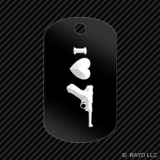 I Love my Luger Keychain GI dog tag engraved many colors p08 p-08 german
