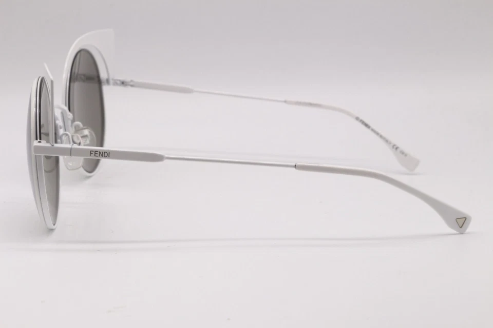 GAFAS DE SOL FENDI FF 0177/S DMVSS BLANCAS OJO DE GATO ESPEJADAS MARCOS AUTÉNTICOS 53-22 Foto 3 de 4