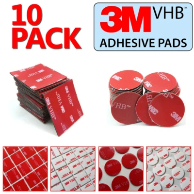 3M Strong Double-Sided Sticky Pads (10 Pack) Square & Round Heavy Duty Adhesive - Image 1 of 4