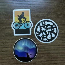CAT KITTENS STICKERS LOT OF 3