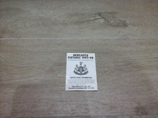 NEWCASTLE UNITED 1997/98 FIXTURE LIST.