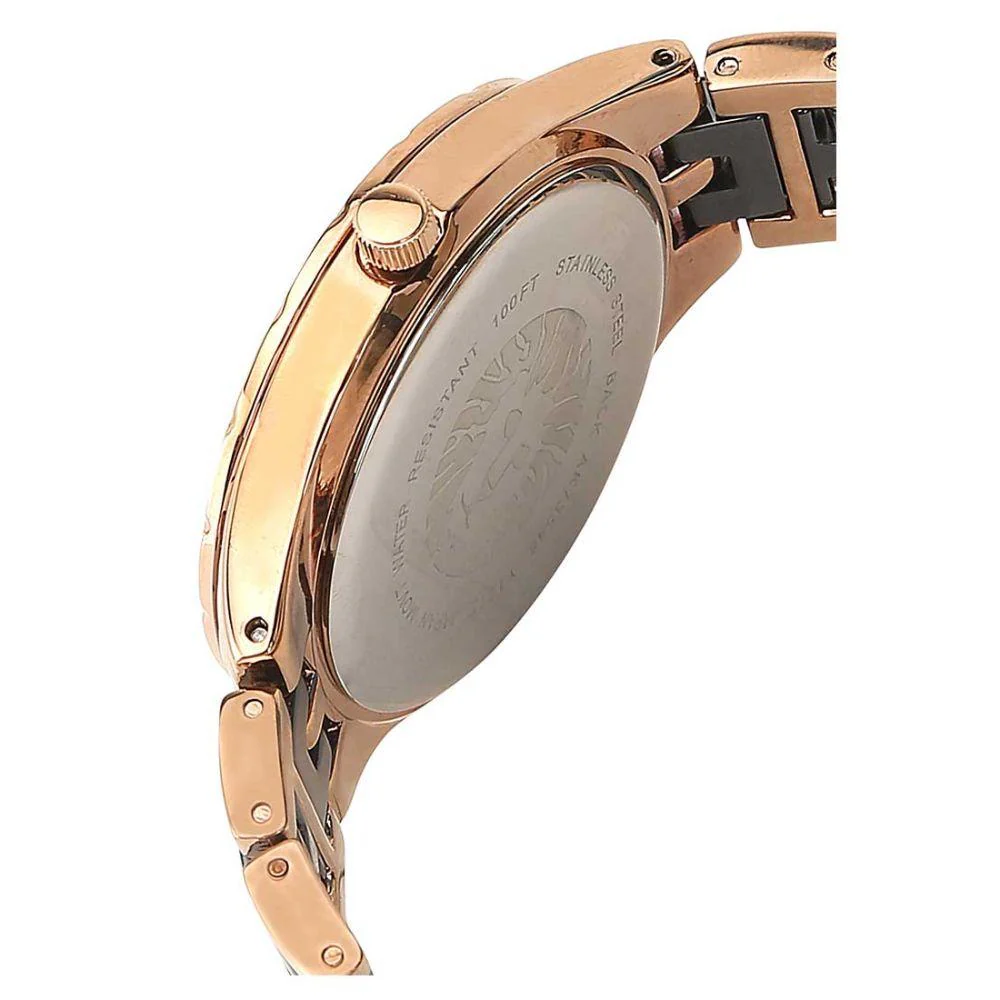 Anne Klein Black Rose Gold & Crystal Dial Ladies Watch AK  display picture 1