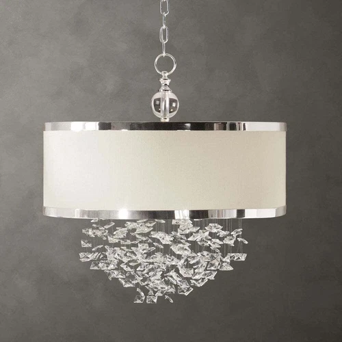 TIMELESS 22" FLOATING CRYSTAL 3 LIGHT PENDANT CHANDELIER UTTERMOST 21908 - Picture 2 of 3