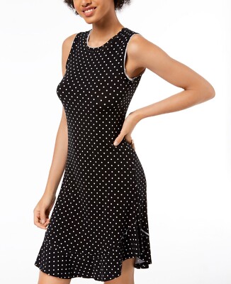 Maison Jules Womens New 1406 Black Dot Print A-Line Dress 2XS B+B