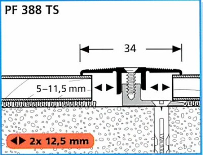 Parkettfreund TwinSmall Übergangsprofil PF 388 TS 90 cm Übergang 5 - 11 mm