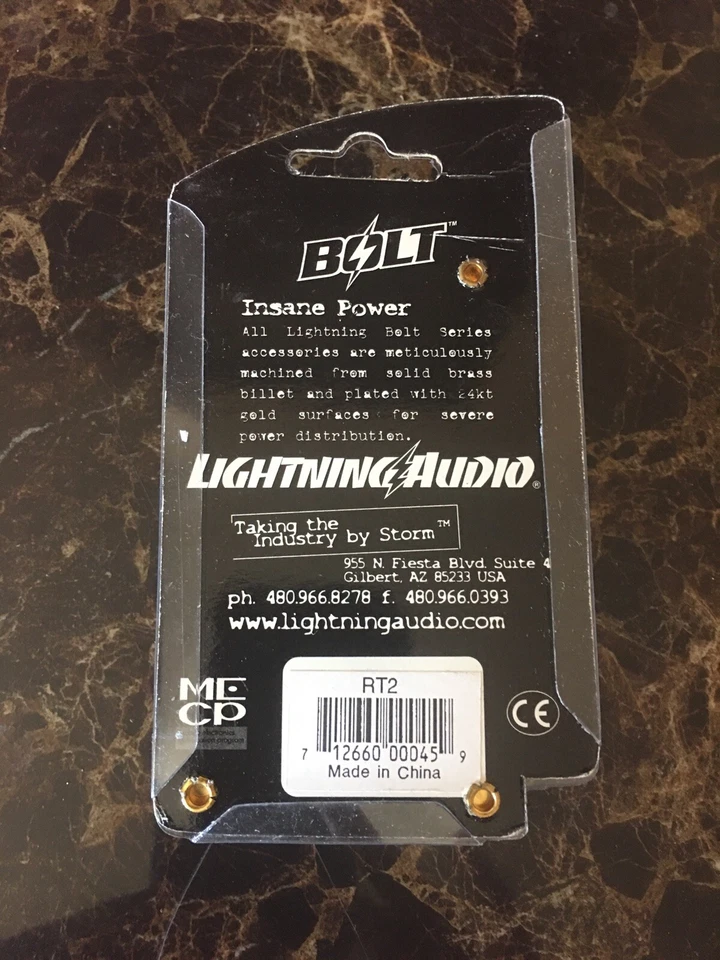 Lightning Audio Bolt Gold Plated 2 AWG Ring Terminals - Image 2 of 2