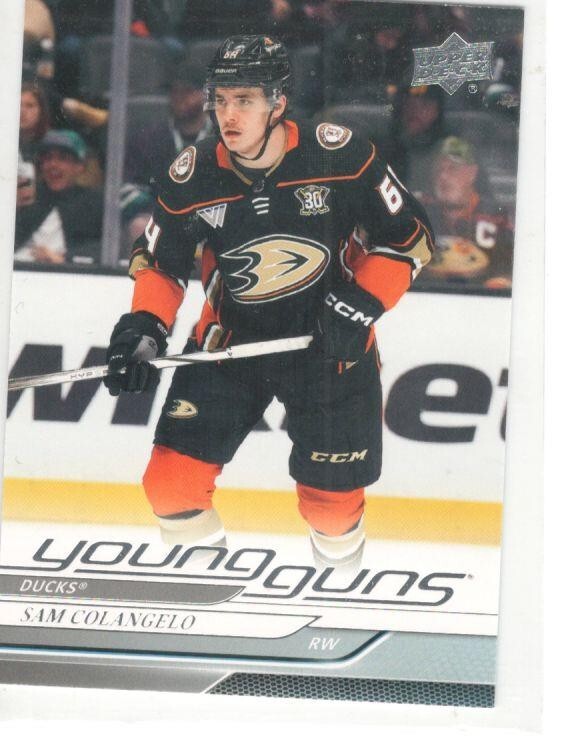 2024-25 UPPER DECK  UD YOUNG GUNS YG # 240 SAM COLANGELO ANAHEIM DUCKS