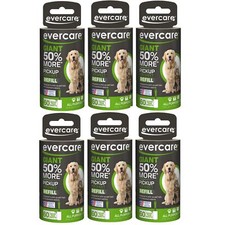Evercare Giant Pet Hair Lint Roller 6 Pack with 60 Extra Sticky Sheets Each