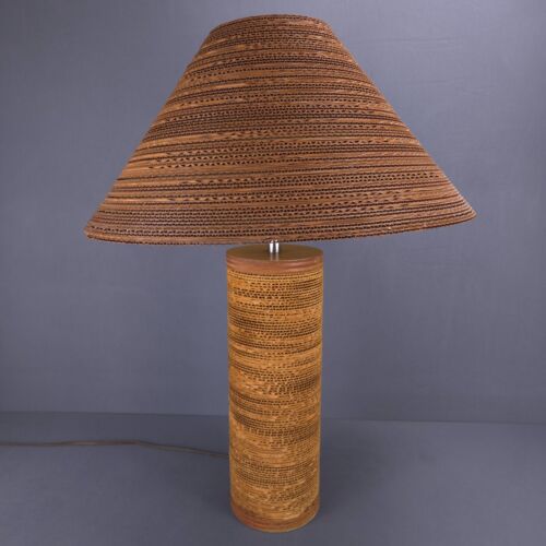 Vintage Tischlampe Gregory Van Pelt Wellpappe Holz 70er Jahre MCM 26X5,5