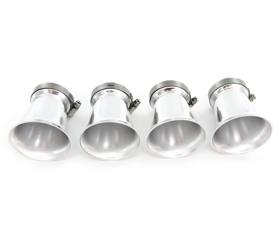 Paquete de 4 filtros de aire plateados Velocity Stack 39 mm Honda CB500 CB550 CB750 Cafe Bobber Foto 2 de 4