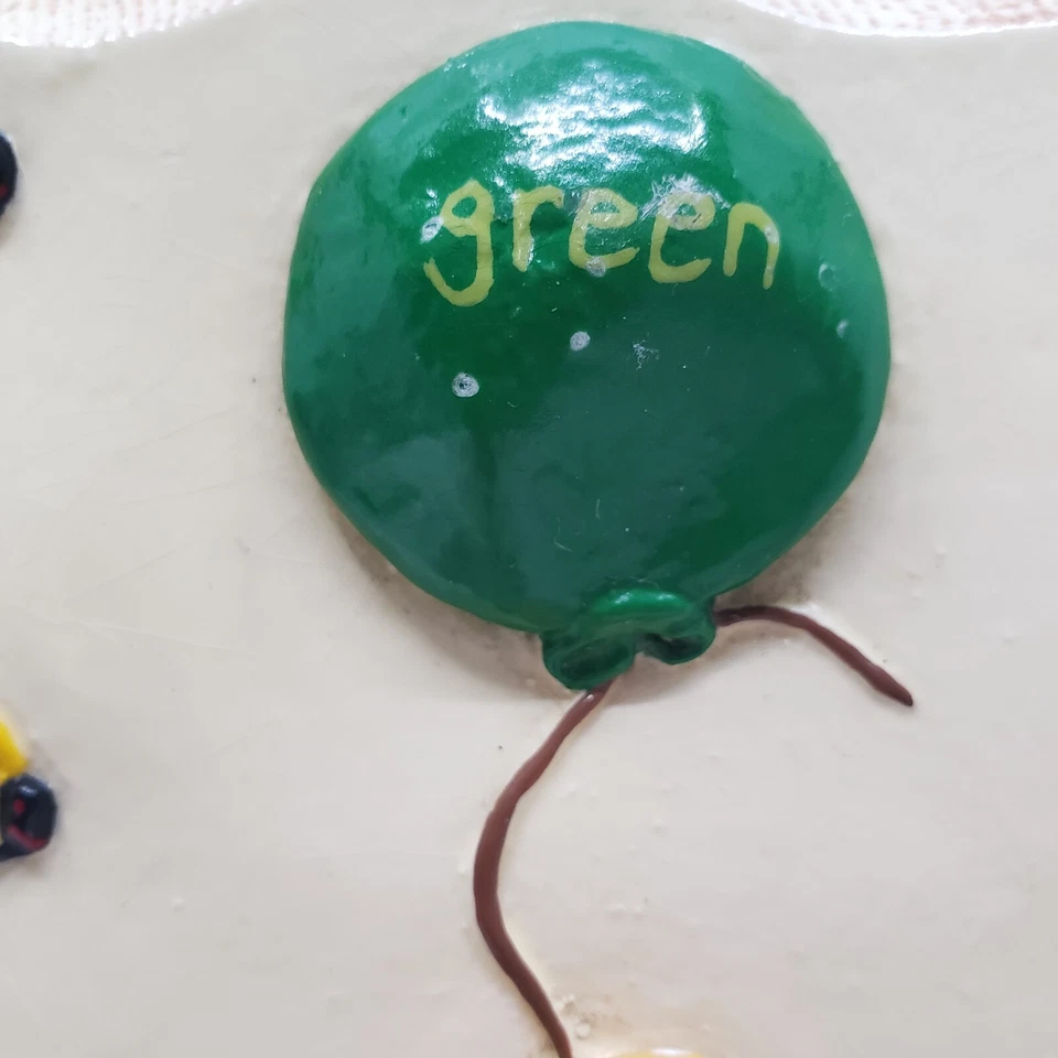 Disney Winnie The Pooh Green Balloon Hanging Wall Art 6.75 in Nursery Decor Foto 2 de 4