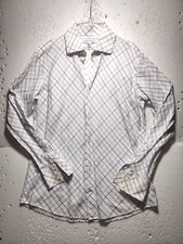 Banana Republic Shirt Mens Medium White Check Button Down Long Sleeve Collared