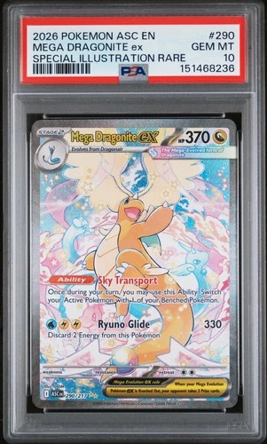 2026 POKEMON ASC SPECIAL ILLUSTRATION RARE #290 MEGA DRAGONITE EX PSA 10