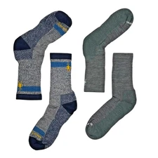 2 Pack SmartWool Everyday Solid Rib Larimer  Light Cushion Crew Socks Mens Large
