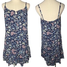 Grayson Floral Mini Dress Navy Blue Spaghetti Strap Spring Summer size Medium