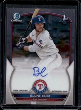 2023 Bowman #CPA-BC Blaine Crim Chrome Prospect Autographs