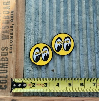 2 Mini Moon 2'' Racing decals. NASCAR NHRA stickers Toolbox, Car Hotrod. 