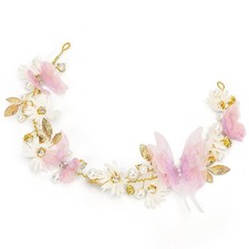 Vividsun Butterfly Headbands Flower Girl Hair Accessory with Pink and Gold