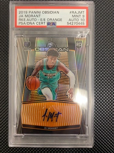 2019-20 Obsidian PSA 9 RC Ja Morant *06/50* Rookie Orange Etch Autograph Grizz