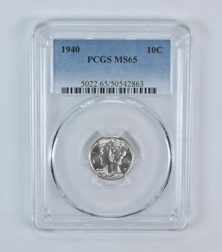 1940 Mercury Dime MS65 PCGS Blue Label