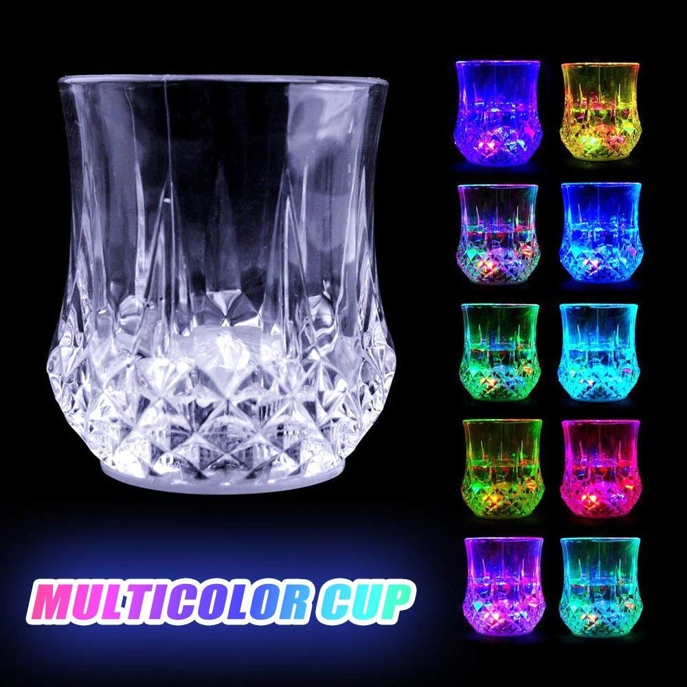 disposable wine glass 6-Pack Transparent Plastic Crystal Cut Wine Glasses 8Oz, Dusty Blue | Shatterproof Cocktail Goblets main image 0