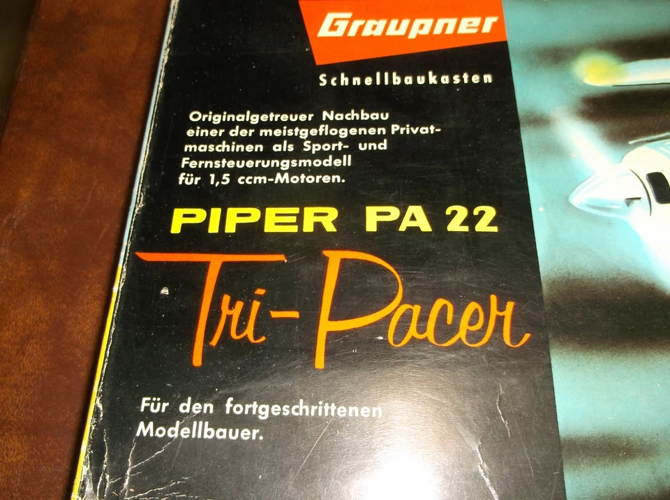 RARE GRAUPNER (PIPER TRI-PACER) Balsa RADIO CONTROL MODEL AIRPLANE KIT.- COMP - Image 2 of 4