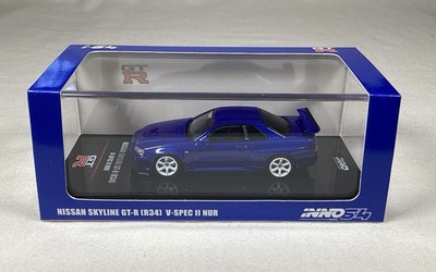 INNO64 Nissan Skyline GT-R R34 V-Spec II Nur Bayside Blue 1:64