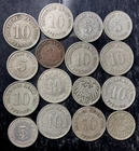 OLD German Empire Coin Lot - 1874-1914 - 16 VINTAGE COINS - Lot A11