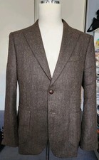 NWT PJ Paul Jones Mens Wool Polyester Brown Herringbone Sport Coat Jacket M