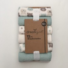 Dreamgro Baby 12 pc Set Washcloths - Sage Green White Set NEW