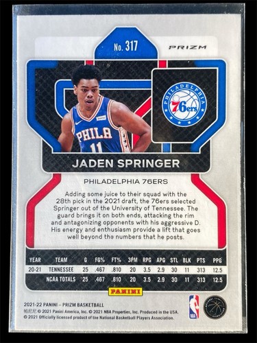 Jaden Springer 🔥Rookie Lot🔥 (2) Silver Prizm & Red,White,Blue Prizm - Picture 5 of 5