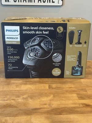 Philips Norelco Shaver 8000 Wet/Dry Electric Razor Nose Trimmer Cleaning Station