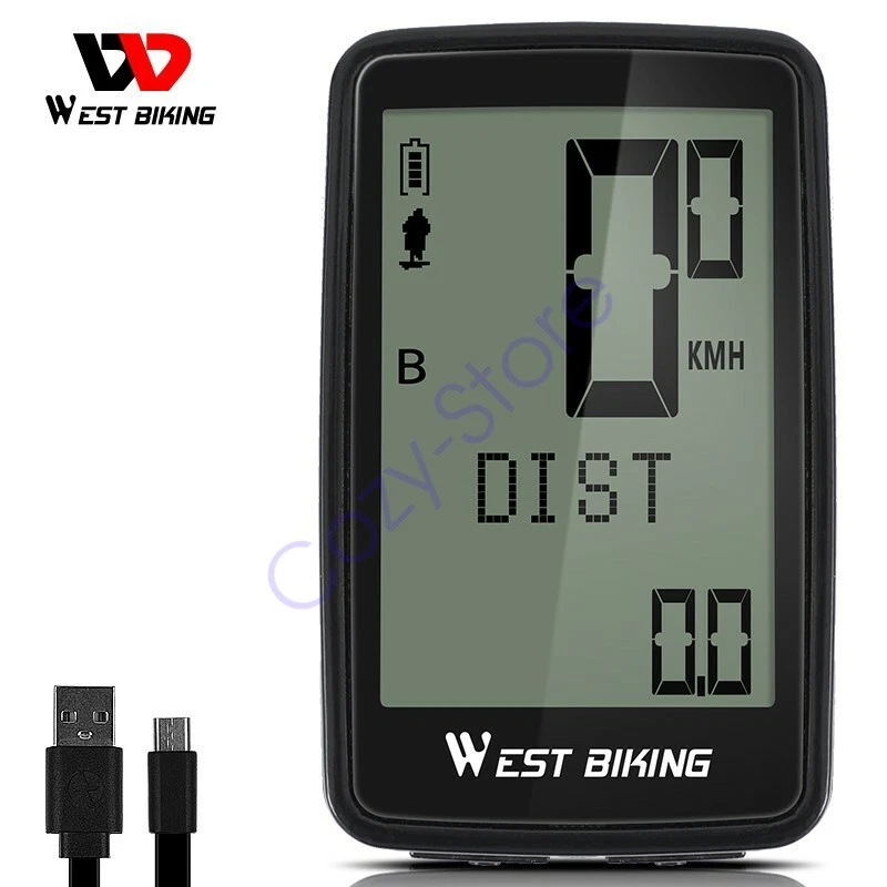 USB Rechargeable Waterproof Wireless Bike Computer Speedo Odometer Bicycle - Image 3 of 4