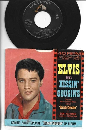 ROCKABILLY 45 w/ PIC SLEEVE - ELVIS PRESLEY - KISSIN COUSINS - HEAR - 1964 RCA