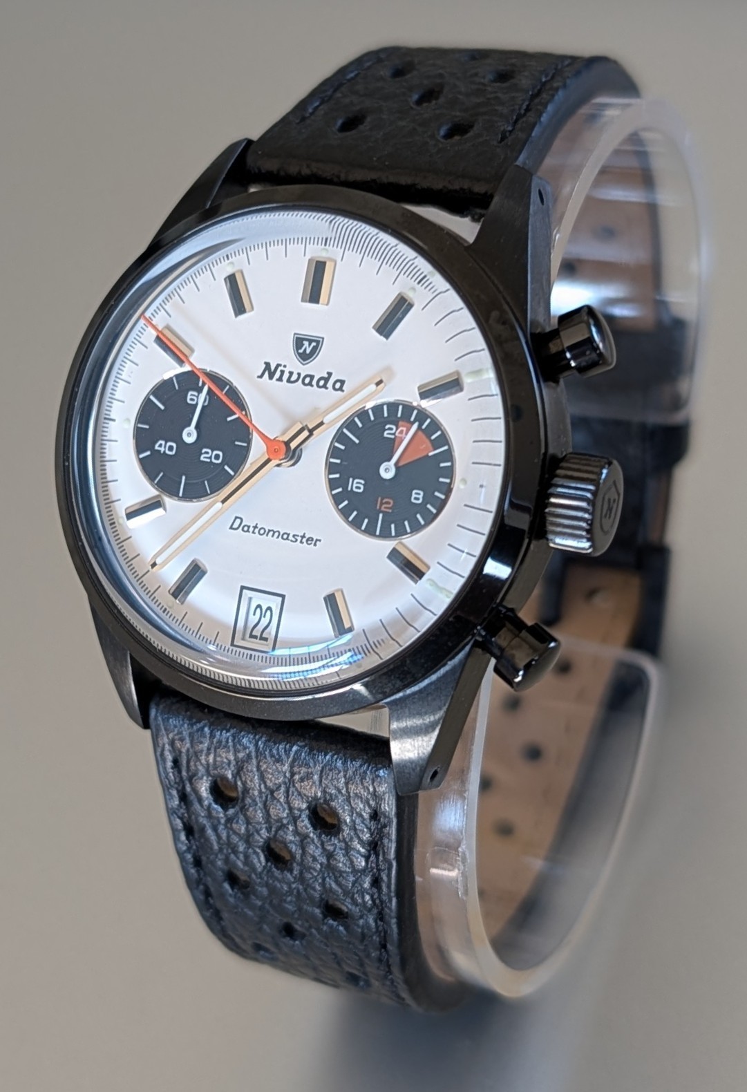 NIVADA GRENCHEN BLACK DATOMASTER CHRONOGRAPH WATC… - image 3