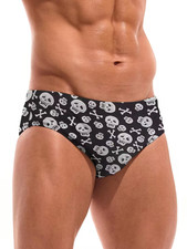 Cartoon Skull - 3D Print Swim Men's Briefs  Women's Briefs