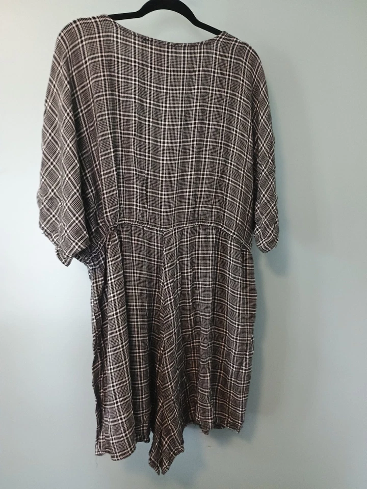 Mameluco de franela a cuadros negro Forever 21+ talla 3X ligero crucero por la playa Foto 2 de 4