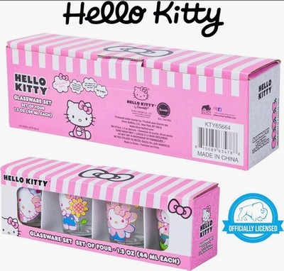 Hello Kitty Sanrio Summer Pink Shot Glass Set Of 4 NIB