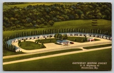 Vintage Gateway Motor Court Postcard Henderson KY U.S. Highway 41 1951