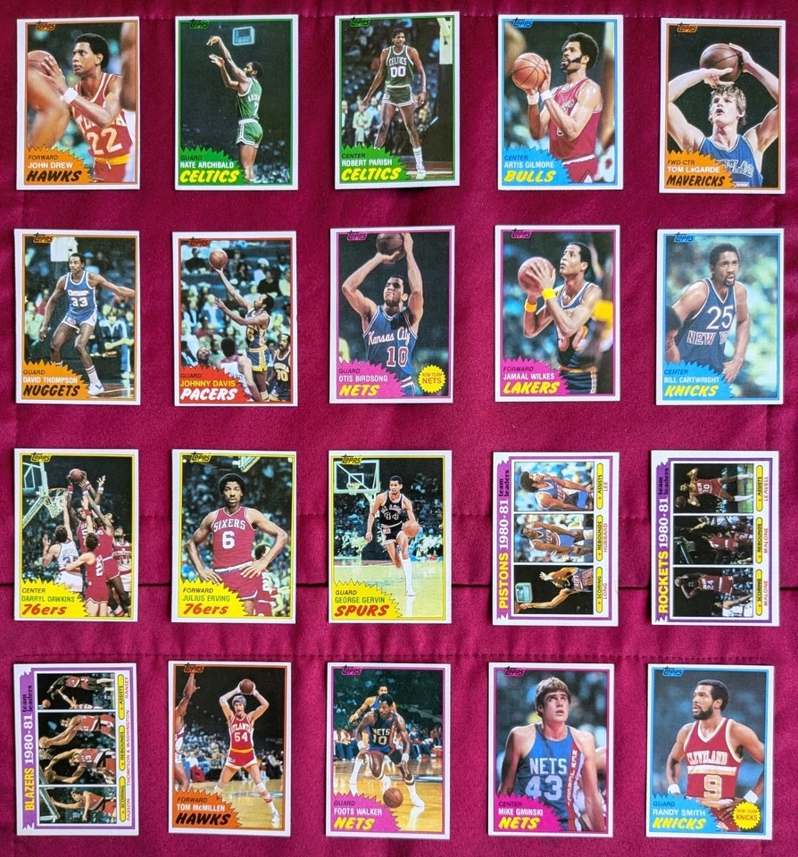 Lote de baloncesto Topps 1981-82, 40 diferentes, en su mayoría casi nuevo, con Erving, parroquia, más Foto 2 de 4