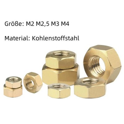 M2 M2,5 M3 M4 Sechskantmuttern Sechskantmutter Muttern Sechskant Mutter Messing
