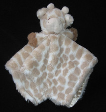 Aurora Baby Giraffe Security Blanket Lovey Tan Plush Satin