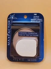 Max Factor Powdered Foundation Mirrored Compact # 106 Cool Bronze