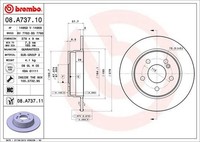 2X Bremsscheibe Hinten Brembo 08A73711 FÜR Mercedes