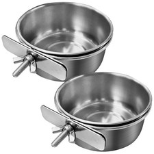 Tfwadmx Bird Feeding Dish Cups Parrot Food Bowl Clamp Holder Coop Cup, 2PCS B...