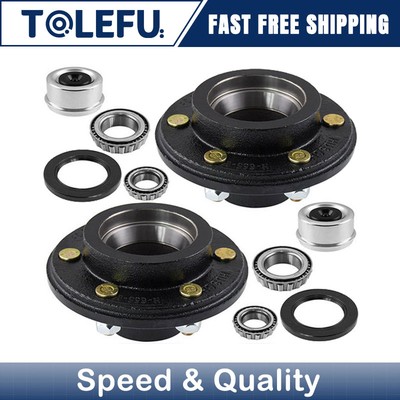 2pk Trailer Hubs Convert Mobile Home with Bearings 6000# 6 Lug 6x5.5 Idler Axle