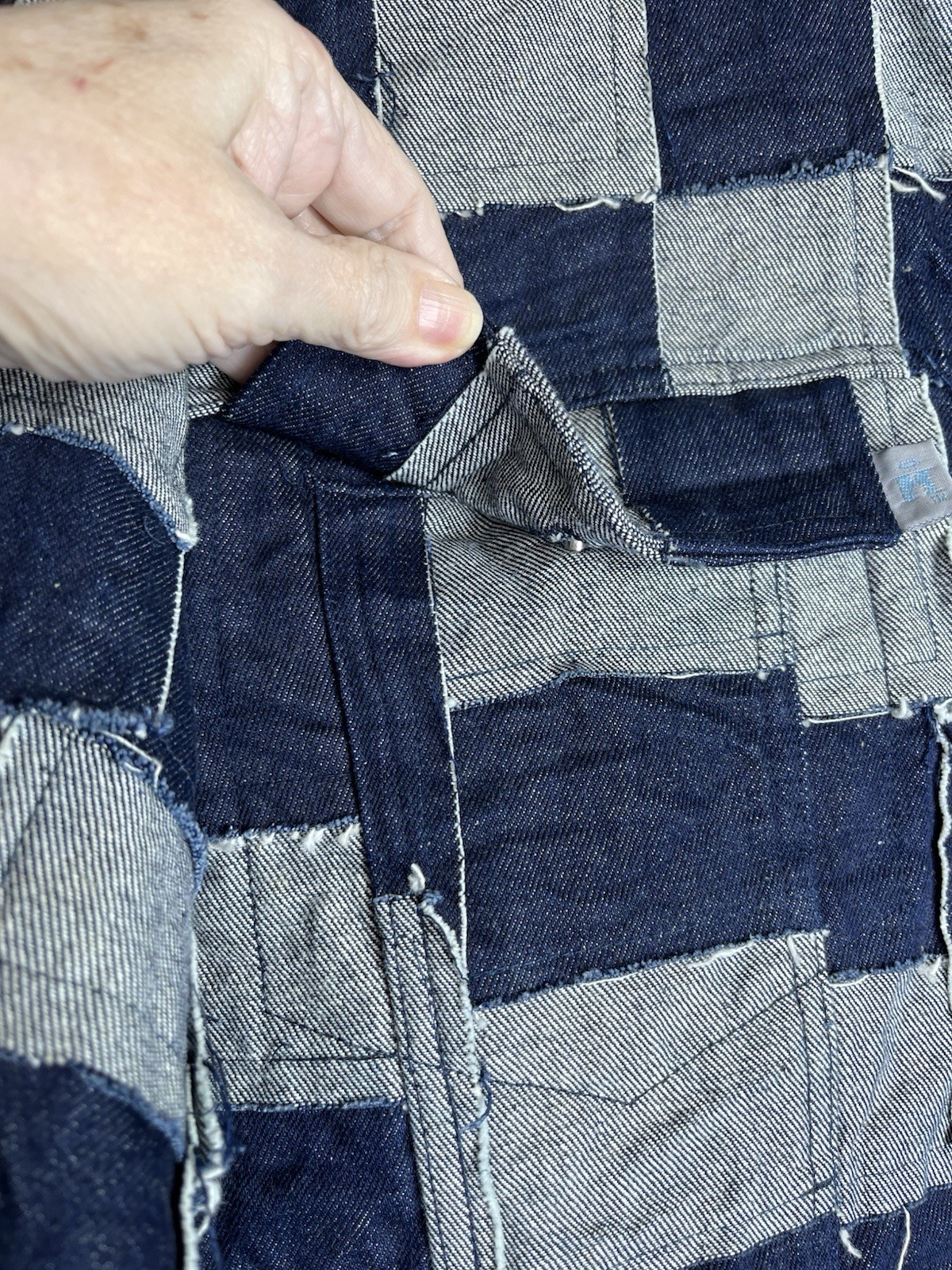 Heaven or Hell Patchwork Denim Jacket Distressed … - image 5